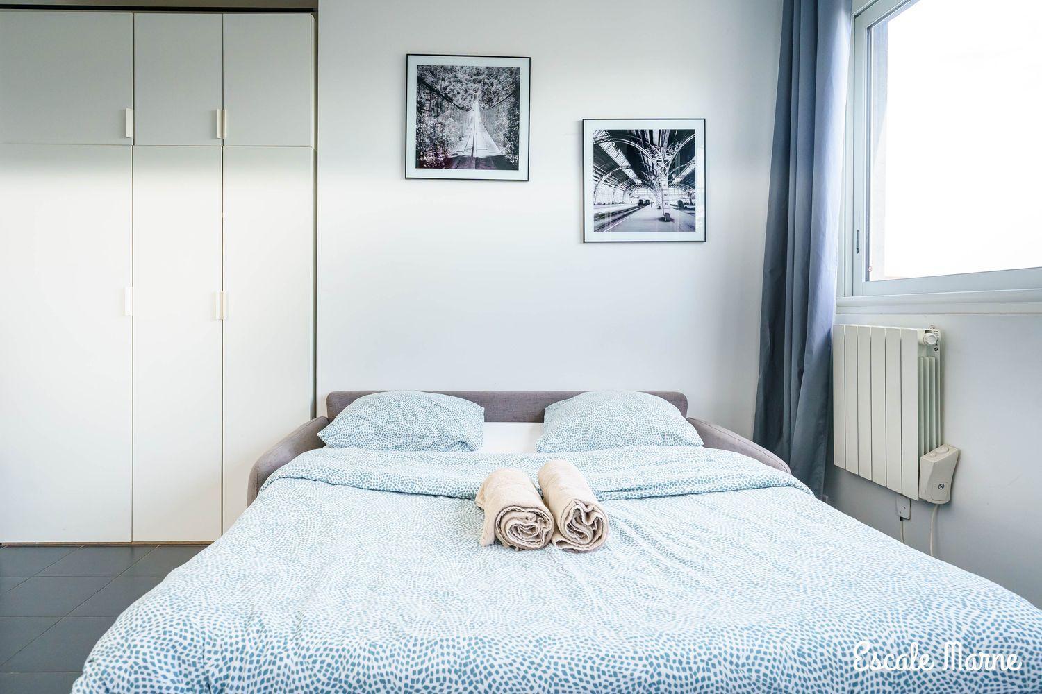 Escale-Marne Fr - 202 - Free Parking - Free Luggage Storage - All Equipped - Linen Included - Washing Machine - 10Mn Walk Metro 8 - Rer A - Panoramic View - From 1 To 14 Guests Maisons-Alfort Quarto foto