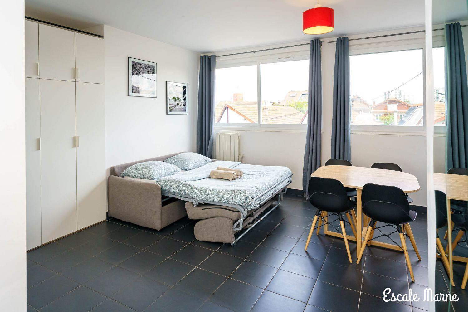 Escale-Marne Fr - 202 - Free Parking - Free Luggage Storage - All Equipped - Linen Included - Washing Machine - 10Mn Walk Metro 8 - Rer A - Panoramic View - From 1 To 14 Guests Maisons-Alfort Quarto foto