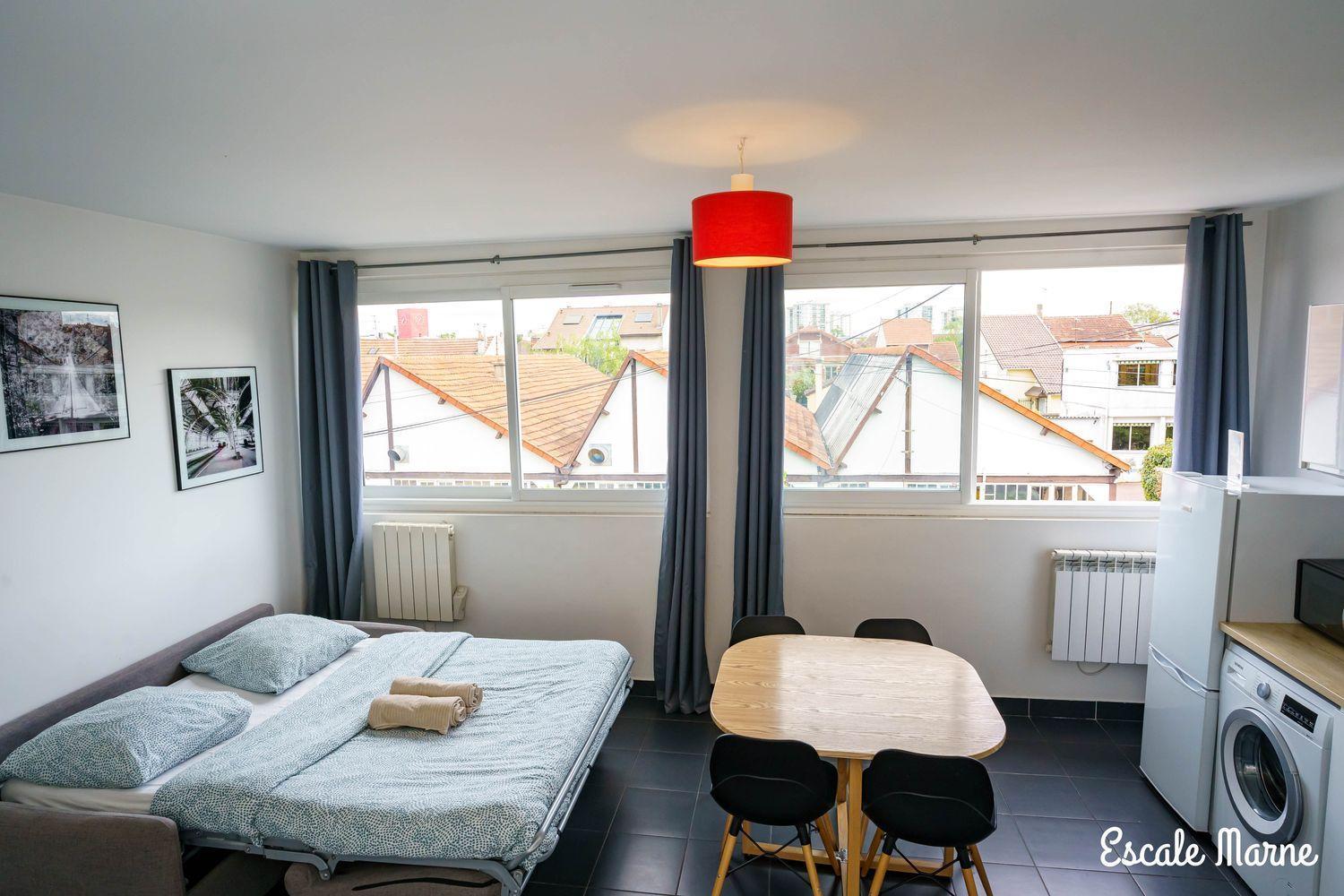 Escale-Marne Fr - 202 - Free Parking - Free Luggage Storage - All Equipped - Linen Included - Washing Machine - 10Mn Walk Metro 8 - Rer A - Panoramic View - From 1 To 14 Guests Maisons-Alfort Quarto foto