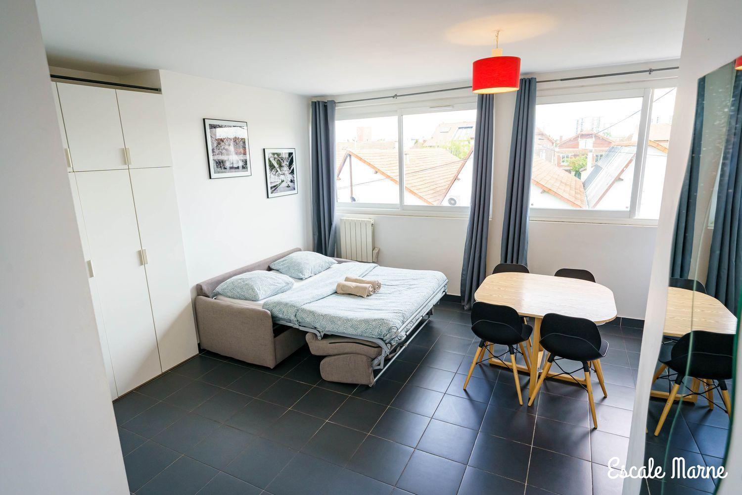 Escale-Marne Fr - 202 - Free Parking - Free Luggage Storage - All Equipped - Linen Included - Washing Machine - 10Mn Walk Metro 8 - Rer A - Panoramic View - From 1 To 14 Guests Maisons-Alfort Quarto foto