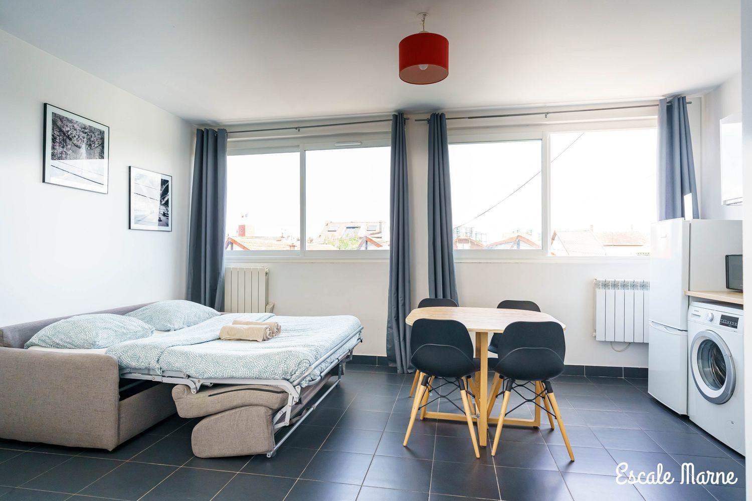 Escale-Marne Fr - 202 - Free Parking - Free Luggage Storage - All Equipped - Linen Included - Washing Machine - 10Mn Walk Metro 8 - Rer A - Panoramic View - From 1 To 14 Guests Maisons-Alfort Quarto foto