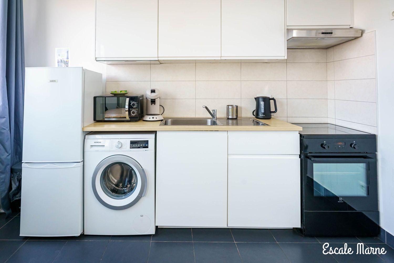 Escale-Marne Fr - 202 - Free Parking - Free Luggage Storage - All Equipped - Linen Included - Washing Machine - 10Mn Walk Metro 8 - Rer A - Panoramic View - From 1 To 14 Guests Maisons-Alfort Quarto foto